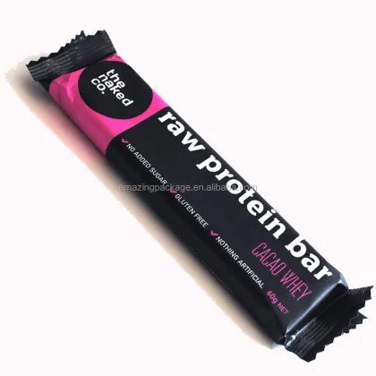 Custom Aluminum Foil Heat Seal Plastic Snickers Protein Chocolate Bar Package Bag for Milk Nuts