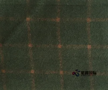 Olive Check 80% Wool 20% Nylon Fabric