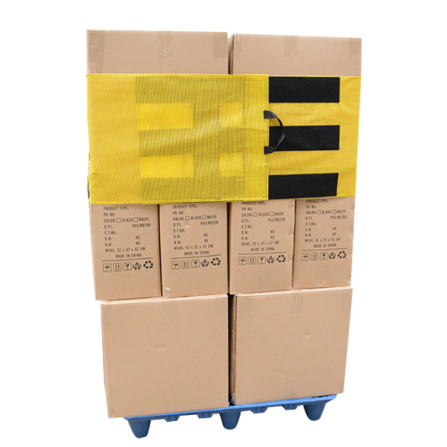 Enveloppes de palette jaunes ajustables et enveloppes cargo à crochet