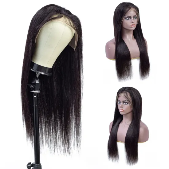 100%  Brazilian Human Hair 13*4 Lace Front Wig For Black Women 130% Density Silk Straight  Lace Wig