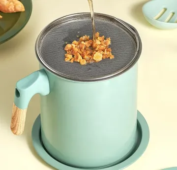 Large Capacity 304 Stainless Steel Kitchen Oil Strainer Pot