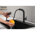 Single-handle Brass Black pullout kitchen sink mixer tap