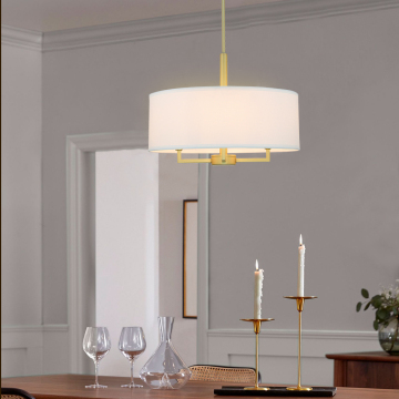 Modern Bedroom LED Pendant Light Drum Shade Chandelier