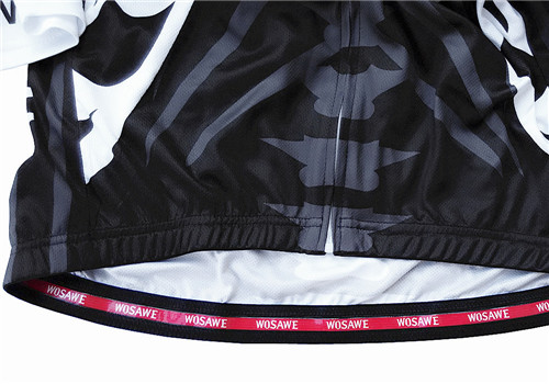 WOSAWE Skeleton Cycling Jersey Polyester Quick Dry Short Sleeve Bike Jersey Mallot Ciclismo Hombre Verano