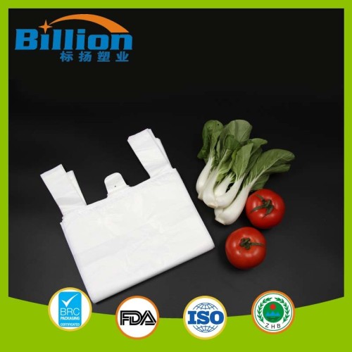 Medium Size Plastic Grocery Thank You Shopping Vest Packaging Bag in White