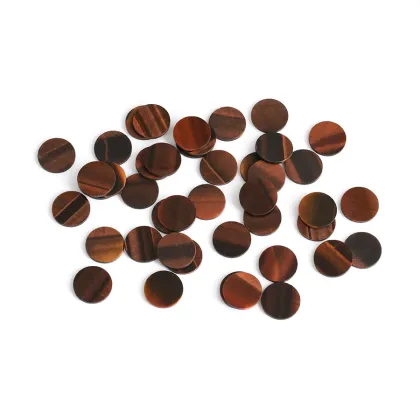 Wholesale Red Tiger Eye Stone Coin Shape Cutting