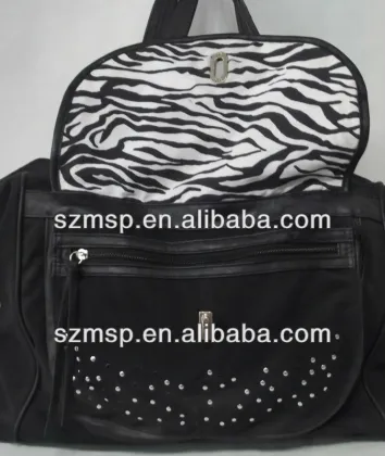 Ladies canvas and PU hobo bag