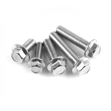Shop for DIN Standard 304 Stainless Steel Hexagonal Flange Bolts - M10, 1/4\" x 2\", Square Threaded with Plain Finish Nut