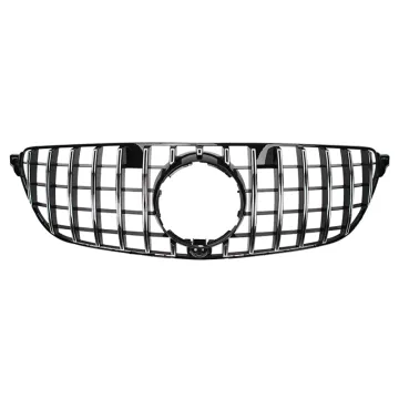 Silver Chrome Front Grill GT GTR Style Grille for Mercedes-Benz W166 GLE Class 2016-2019