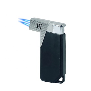 Professional Refillable Double Jet Flame Torch Lighter with Rotatable Head and Zinc Alloy Construction