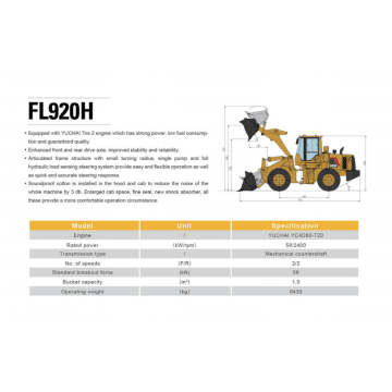 Construction Mini FL920 Cheap Wheel Loader