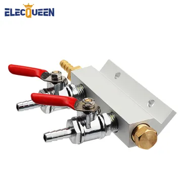 2 way homebrew Co2 Air Gas Distribution Manifold Splitter Draft Beer Kegerator with 5/16 Barb,Home-brew Draft Beer Check Valves
