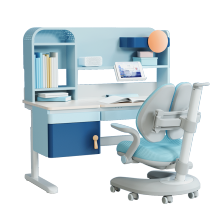 Study desk and chair with bookshelf