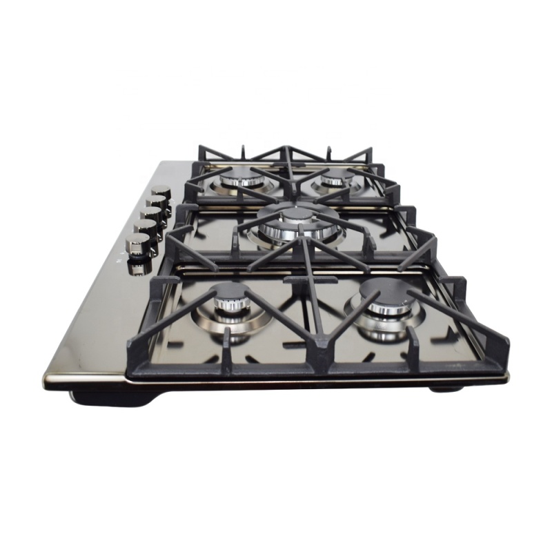 Titanium black stainless steel AC electric Ignition gas stoves cookers fast burners lpg gas stove with safety device