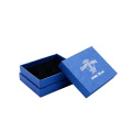 Custom Silver Logo Texture Blue Paper Box Foam