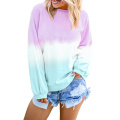 Women Long Sleeve Sweatshirt Colorblock