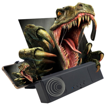 Portable 12 Inch Folding Speaker with Amplifier and 3D Screen Magnifier for Mobile Devices