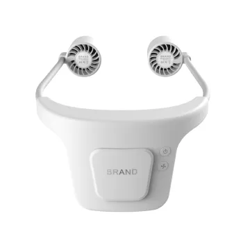 Portable USB Rechargeable Neckband Fan: Leafless, Adjustable, and Foldable