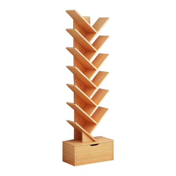 Elegant Modern Wood Bookshelf: Practical Storage Solutions & Tree Shaped Bookcase for Living Room and Bedroom