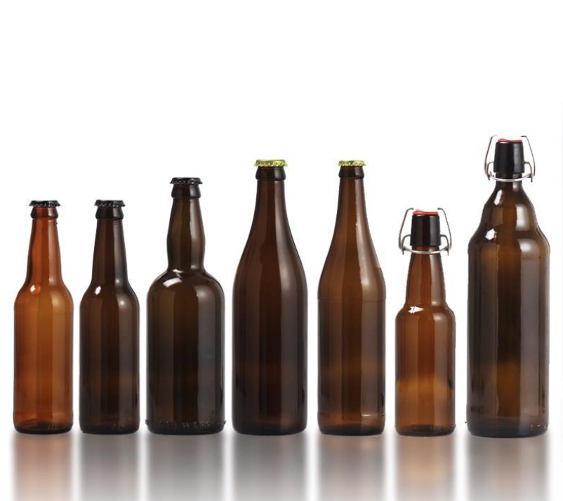 Glass Amber Beer Bottles with Flip Caps