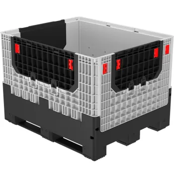 Collapsible Plastic Pallet Boxes and Bins with Lid - Large Volume Storage Containers