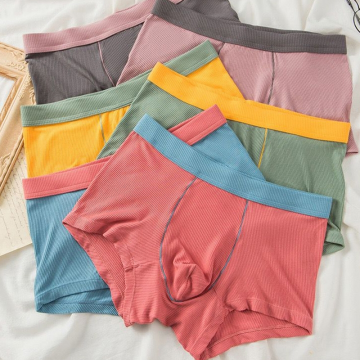 Customizable Mid-Waist Breathable Cotton Boxer Briefs for Men
