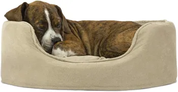 Pet Oval Terry Suede Fleece Bed with Mattress