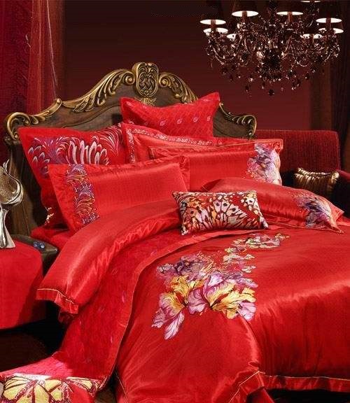 hand embroidered bedding set