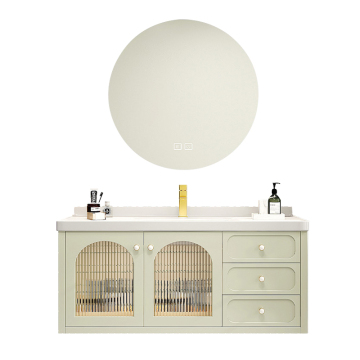 Designer Bathroom Vanity Cabinet with Rectangular Hand Wash Faucet for Hotel Bathroom