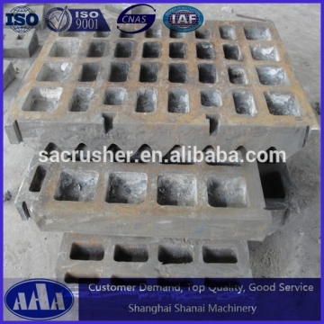 high manganese casting steel plate 18%Mn 13%Mn BR380 jaw crusher parts jaw plates fixed jaw liner swing jaw plate