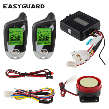 EASYGUARD 2-Way LCD Pager Display Motorcycle Alarm with Remote Start and Motion Sensor