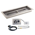 Controls Rectangular Stainless Steel Fire Pit