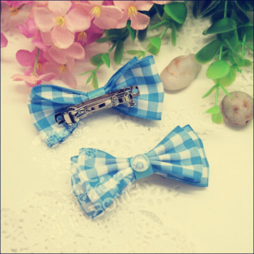 Hair ribbon grid Japanese clip