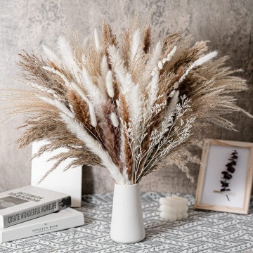 Hot Selling Fluffy Artificial Silk Pampas Grass Home Decor Bouquet