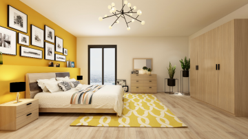 Set di mobili per camera da letto moderna melaminico di design 2019
