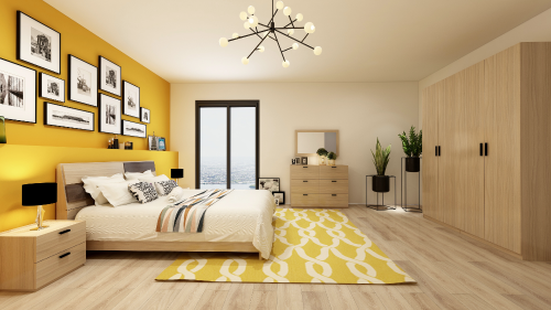 Modern Wooden Melamine Bedroom Furniture Set