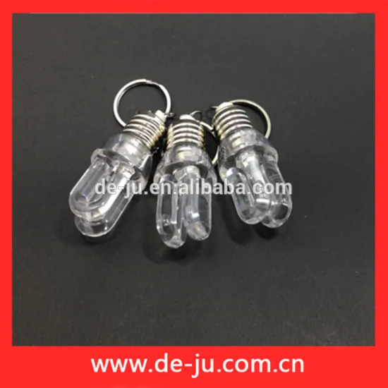 Colorful Shinning Plastic Led Light Bulb Key Chain
