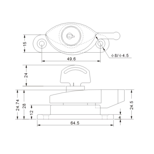 Durable applied & secure Crescent Lock With Key