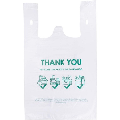 Reusable Plastic Grocery T Shirt Polythene Wholesale Carrier Bags with Logo Bulk