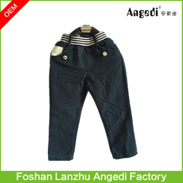 Navy blue children's woven application embroidery pants