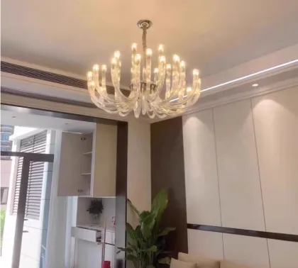 Murano Glass Chandelier: Modern Light Luxury Home Decor Lighting