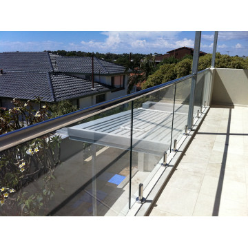 SS Adjustable Stairs Railing Balustrade Black Glass Spigot