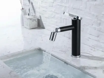 Matte black Bathroom 360 swivel Basin Faucet