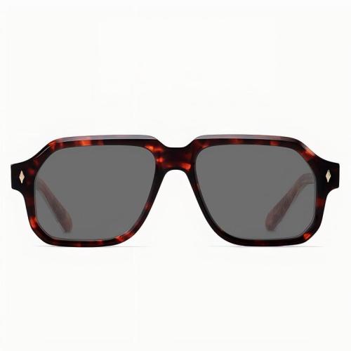 Vintage Square Acetate Aviator Sunglasses TAC Lens
