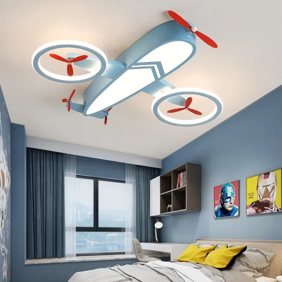 Modern Cartoon LED Ceiling Lamp: Innovative Eye-Protective Aircraft Light Design for Kids' Bedrooms