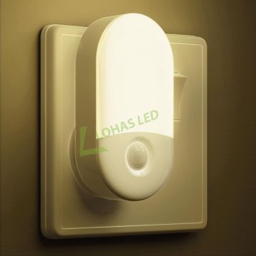 LOHAS Bedside LED Nightlight - Wall Plug, 30/60lm Dusk to Dawn Sensor