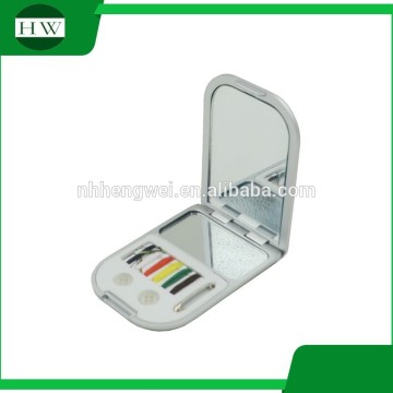 plastic cosmetic pocket mirror makeup mirror with needle