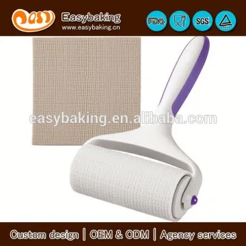 Hot selling linen print fondant cake decorating tools fondant roller