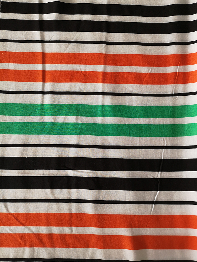 Stripe Design Rayon Challis 30S Light Printing Fabric