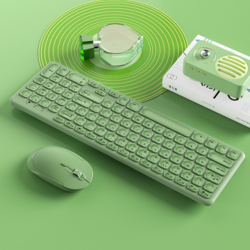 Custom Cheap Square Concave Keycap 2.4G Wireless Keyboard and Mute Mouse Set with USB Receiver for Office and Home Use